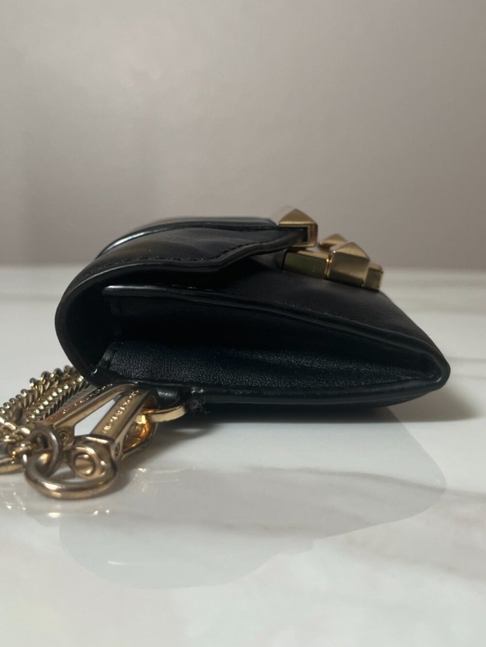 Michael Kors Whitney Small Black Leather Chain Wallet - Picture 8 of 10